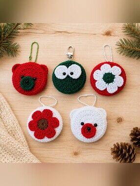 Handmade Crochet Christmas Mirror Ornament